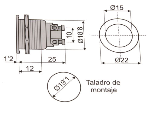 Anti-Vandal Panel-Mount Push Button Switch - 1NO