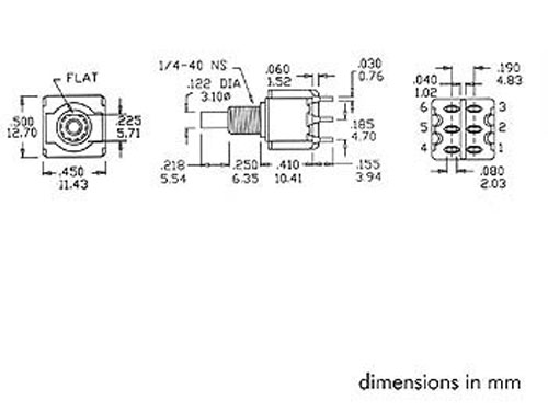 Panel-Mount Push Button Switch - 2NO + 1NC