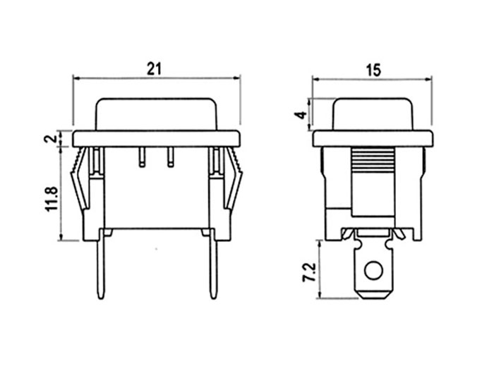 Panel-Mount Push Button Switch- To Embed - Black - 3830