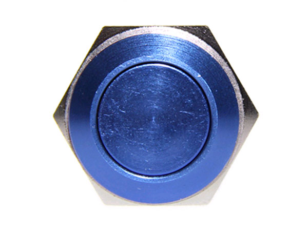 Panel-Mount Anti-Vandal Push Button Switch - 1NO - Blue