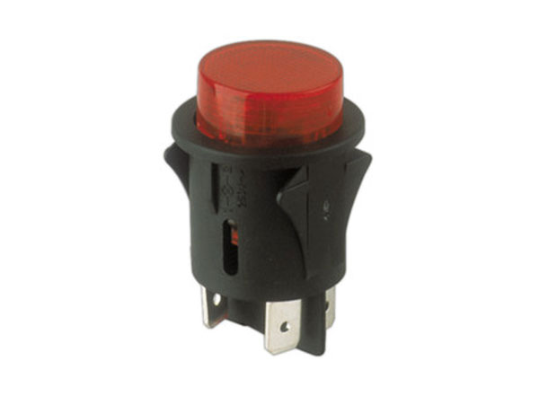 Panel-Mount Push Button Switch - Illuminated Red