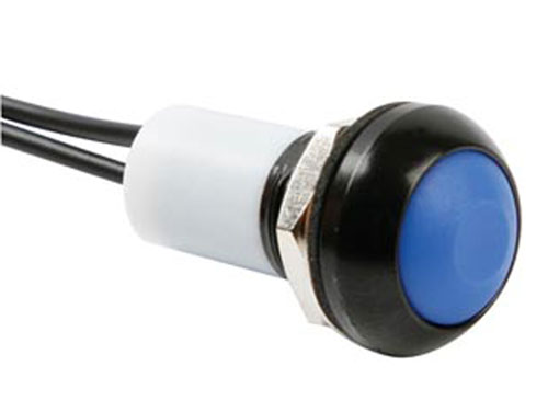 Serie 32 - Panel-Mount Push Button Switch with Wires - 1NO - Blue - R1395B