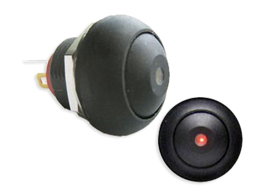 Serie 33 - Miniature Panel-Mount Push Button Switch - 1NO - Red - R1396R