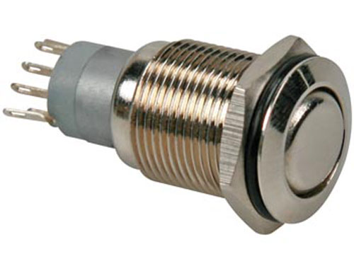 Serie 40 - Botão de Pressão Painel Prateado com Encravamento - 2NA + 2NF