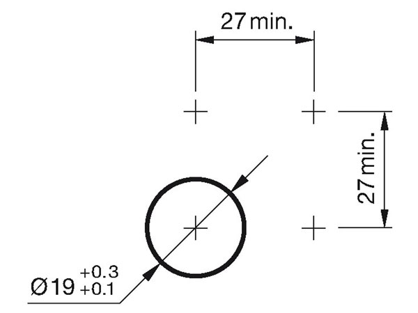 EAO Serie 82 - Anti-Vandal Push Button Switch without Interlocking - IP67 - Ø19 mm - 1NA + 1NC - LED Red 24 V - 82-5151.1114