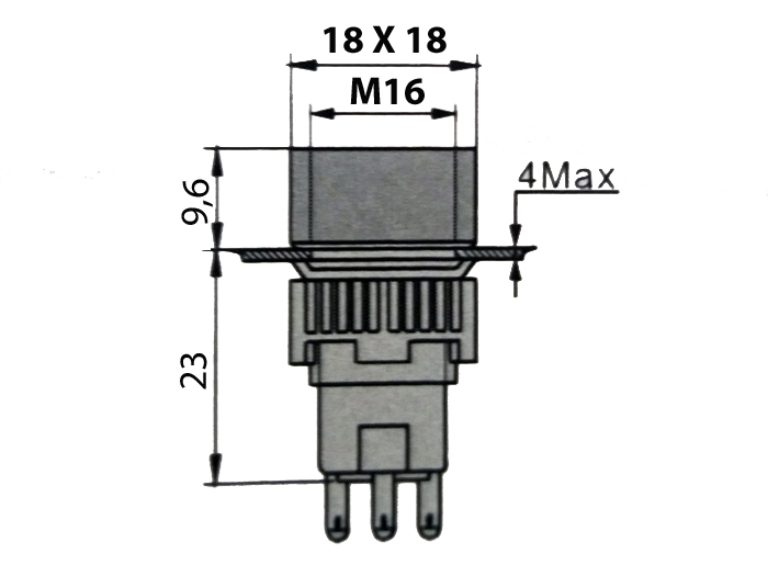 SWITCHTRONIX Serie 75 - Push Button with Interlocking - Ø16 mm - 1NO + 1NC - Neon Red 220 V