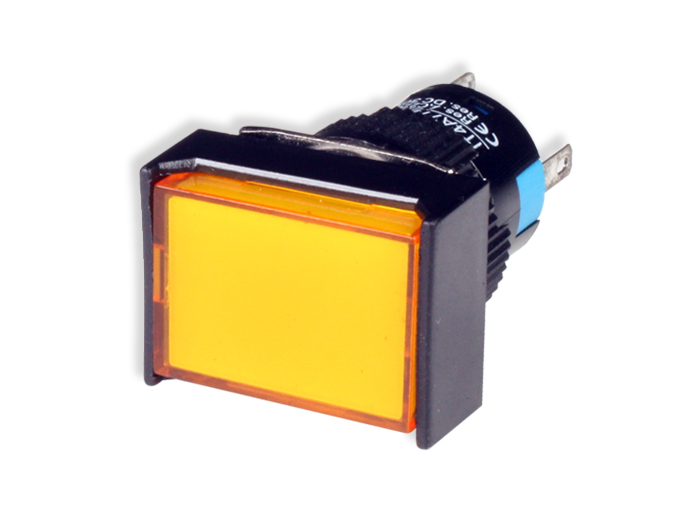 SWITCHTRONIX Serie 77 - Botão de Pressão Painel sim Encravamento - Ø16 mm - 1NA + 1NC - LED Amarelo 12 V