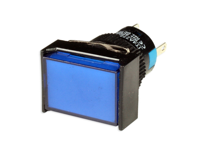 SWITCHTRONIX Serie 77 - Botão de Pressão Painel sim Encravamento - Ø16 mm - 1NA + 1NC - LED Azul 12 V