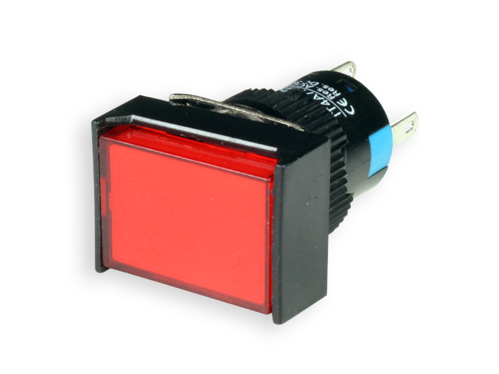 SWITCHTRONIX Serie 77 - Botão de Pressão Painel sim Encravamento - Ø16 mm - 1NA + 1NC - LED Vermelho 12 V