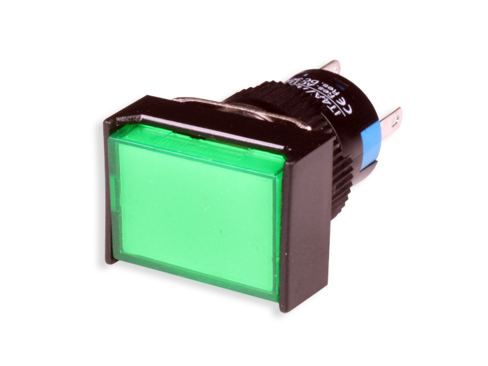 SWITCHTRONIX Serie 77 - Botão de Pressão Painel sim Encravamento - Ø16 mm - 1NA + 1NC - LED Verde 12 V