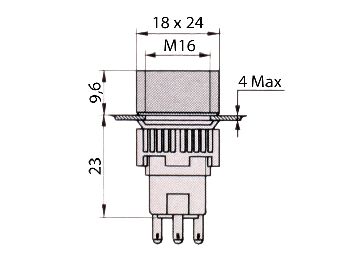 SWITCHTRONIX Serie 77 - Push Button without Interlocking - Ø16 mm - 1NO + 1NC - Neon Red 220 V