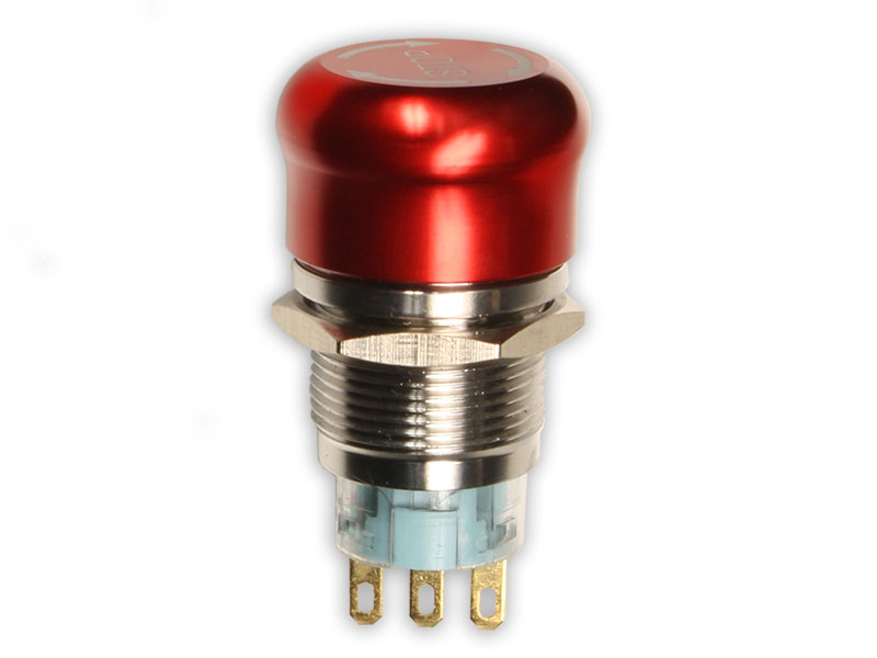 SWITCHTRONIX - Ø19 mm 1NO + 1NC Mushroom Stop Button - Ø24 mm Mushroom Emergency Button - Twist to Release