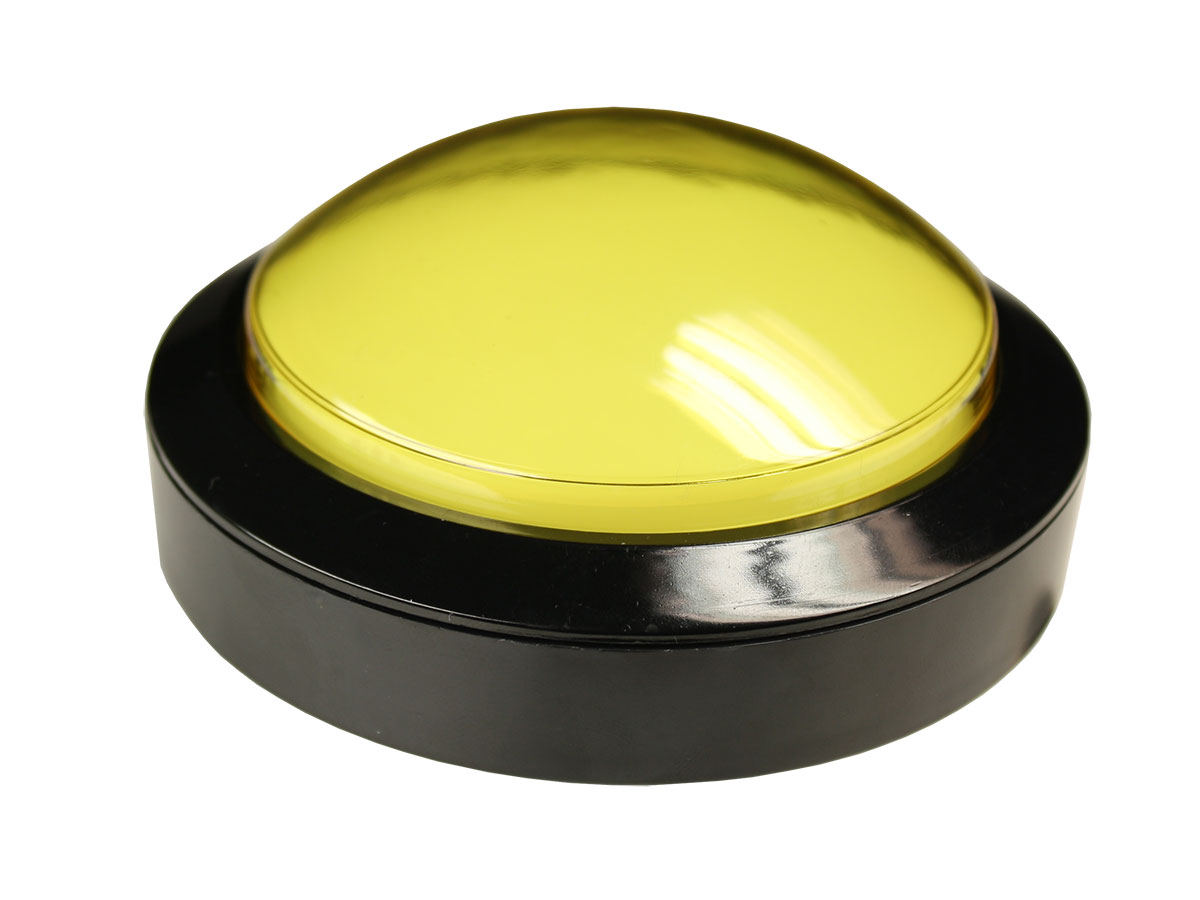 Serie 95 - Ø100 mm - Big Dome Arcade Panel-Mount Push Button - Illuminated Yellow - LED 12 V