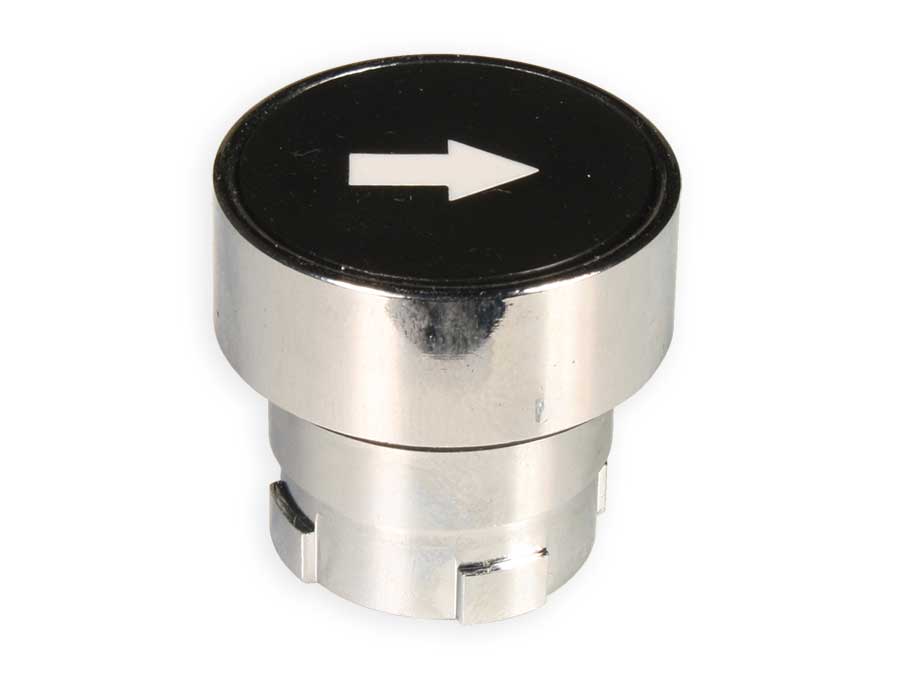 Serie BZ - Actuator, Panel-Mount Push Button - White Arrow Black Background - Ø22,5 mm 