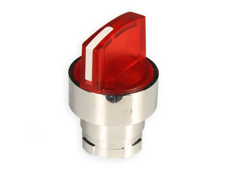 SWITCHTRONIX Serie BZ - Atuador Seletor Iluminado 2 Posições Fixas ou Mantidas - Ø22,5 mm - Vermelho