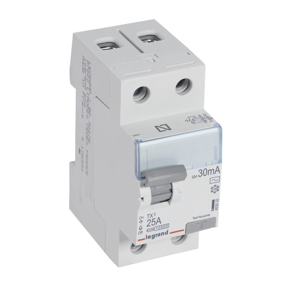 Legrand 403032 - Différentiel TX³ - 2P - 230 V~ - 30 mA - 25 A - Type CA