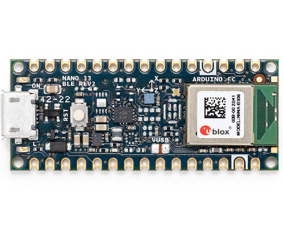 Arduino Nano 33 BLE Rev2 - Carte mère miniature avec NINA B306 et Arm® Cortex®-M4F sans connecteurs - ABX00071