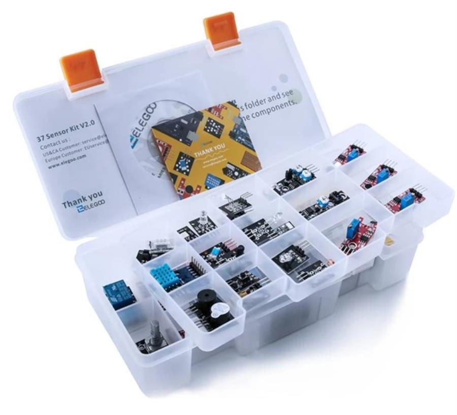 Elegoo 37 Sensor Kit V2.0 - Kit of 37 sensor modules with tutorial for Arduino UNO / R3 / MEGA / Nano