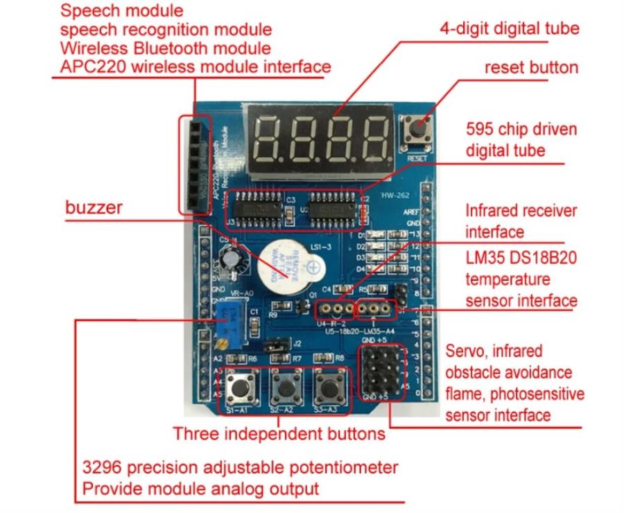 Módulo de expansión multifunción para Arduino UNO r3