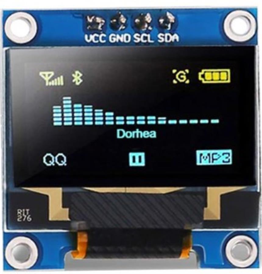 Módulo LED OLED IIC - 0,96” - 128 x 64 - Amarillo y azul - 4 pines