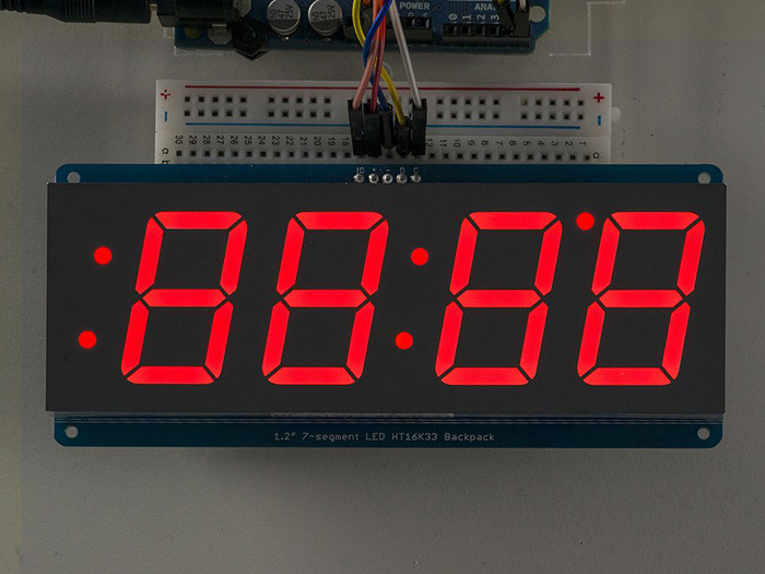 Afficheur led rouge à 7 segments avec module I2C 