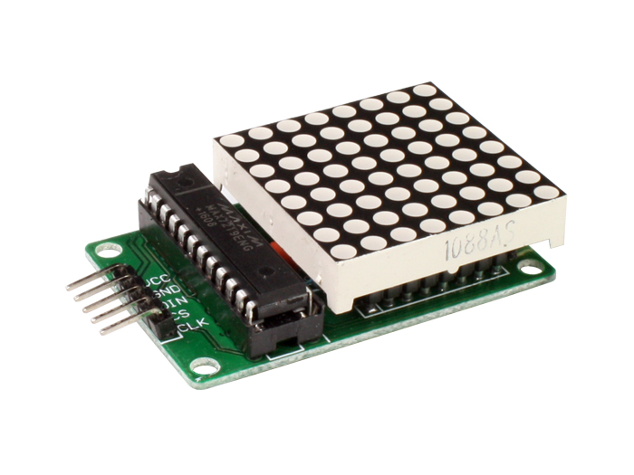 Matriz de LED 8 x 8 - 32 mm Vermelho + Série de controladores de 4 fios