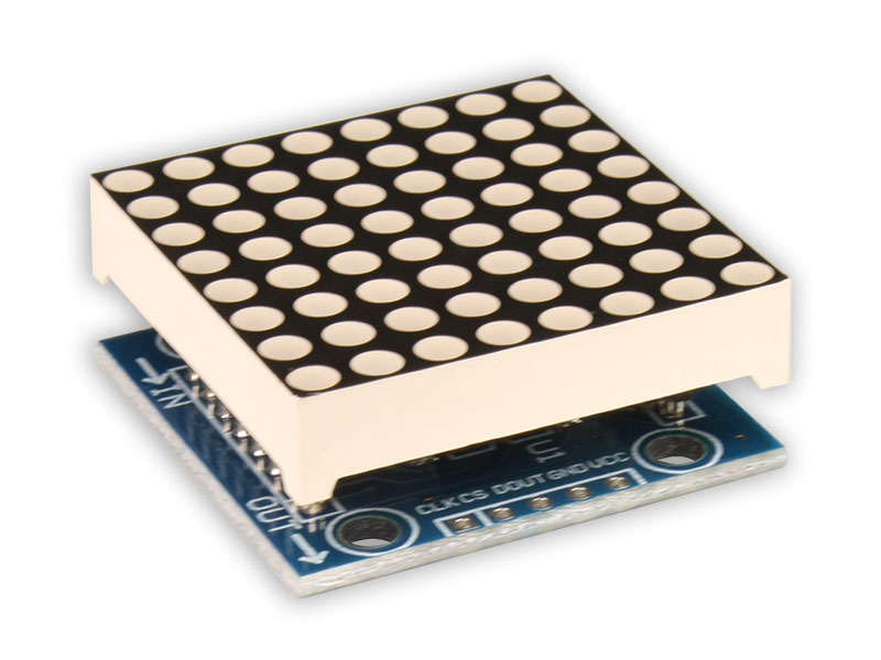 LED Matrix 8 x 8 - 32 mm Red + 4-Wire Controller Series