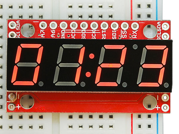 Sparkfun - Display LED 4 Dígitos 7 Segmentos Serie - Rojo - COM-11441