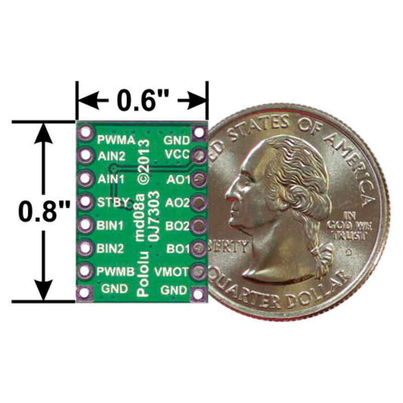 Pololu TB6612FNG Dual Motor Driver Carrier - Driver 2 Moteurs DC 1A | Contrôleur Double avec PWM - 713
