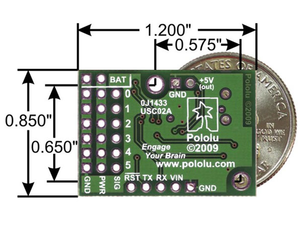 Pololu micro MAESTRO - Controlador Servo Motores USB de 6 Canales - Versión Ensamblada - 1350