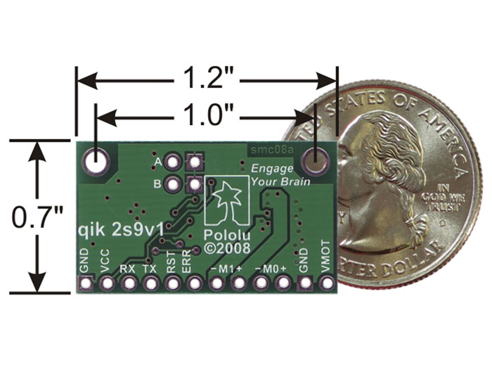 Pololu QIK 2S9V1 - Contrôleur 2 Moteurs Continu Série - 1 A