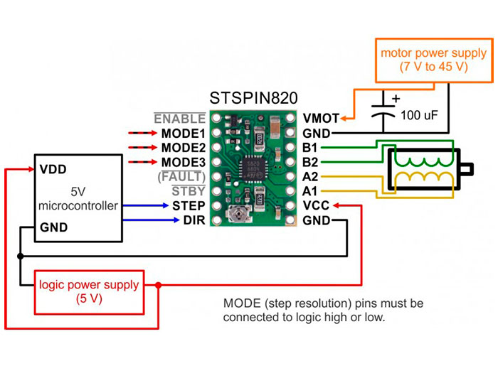 Pololu STSPIN820 - Stepper Motor Driver - 0.9 A