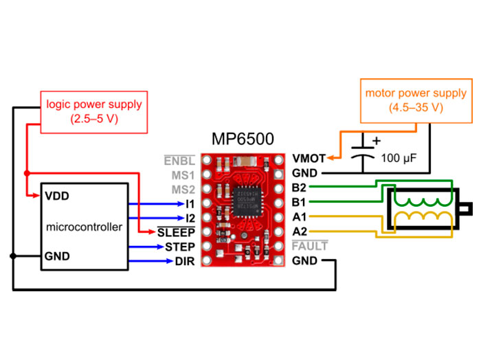 Pololu MP6500 - Contrôleur Moteur Pas à Pas avec Potentiomètre pour le Contrôle de Courant - 1,5 A