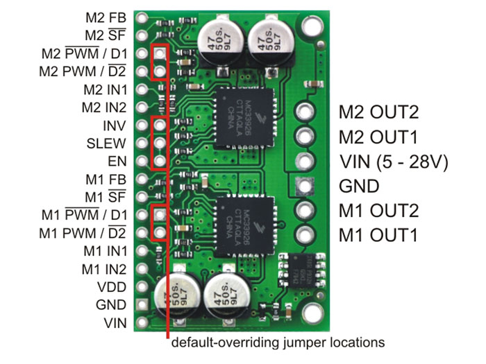 Pololu DUAL MC33926 - Contrôleur 2 Moteurs Continu - 3 A - 1213