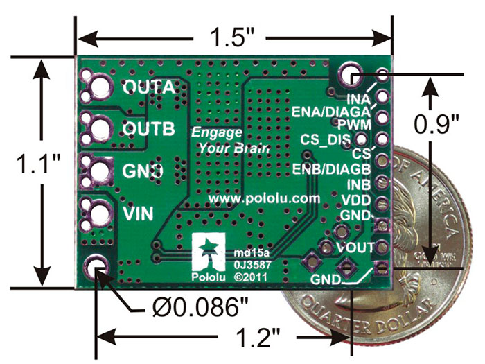 Pololu VNH5019 - Contrôleur Moteur Continu - 12 A - 1451