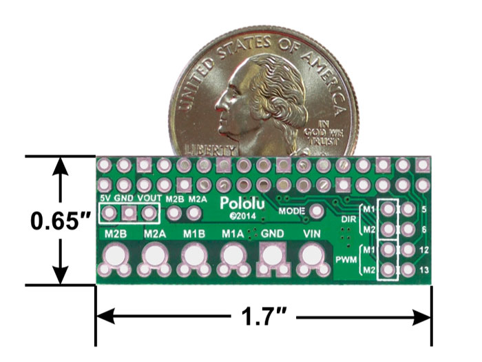 Pololu DUAL DRV8835 - Contrôleur 2 Moteurs à Continu pour Raspberry Pi - 2753