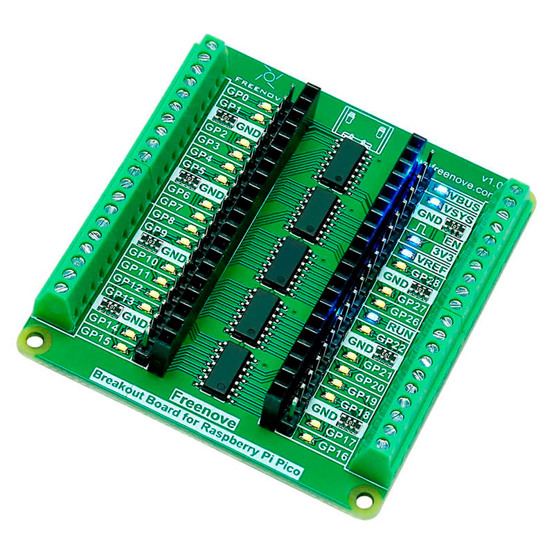 Freenove Breakout Board for Raspberry Pi Pico - Tarjeta monitorización de estado del bus GPIO para Raspberry Pi Pico - FNK008