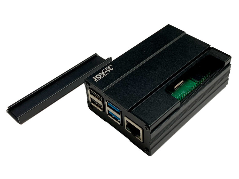 jOY-it ALUMINIUM CASE - Caja Raspberry Pi 4 Modelo B - Aluminio - Negro - RB-AlucaseP4+03B