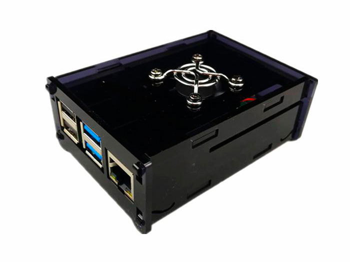 Caja Raspberry Pi 4B ABS Negra - Con Ventilador