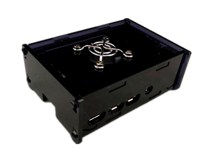 Caja Raspberry Pi 4B ABS Negra - Con Ventilador