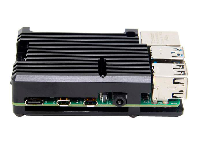 jOY-it Armor case “BLOCK” - Boîtier pour Raspberry Pi 4 Model B Noir - Aluminium - Dissipateur Thermique - RB-ALUcaseP4+07