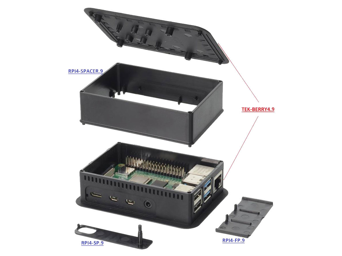 Teko - Couvrir les connecteurs Jack et HDMI dans les boîtiers Raspberry PI BLACK TEKO - RPI4-SP.9