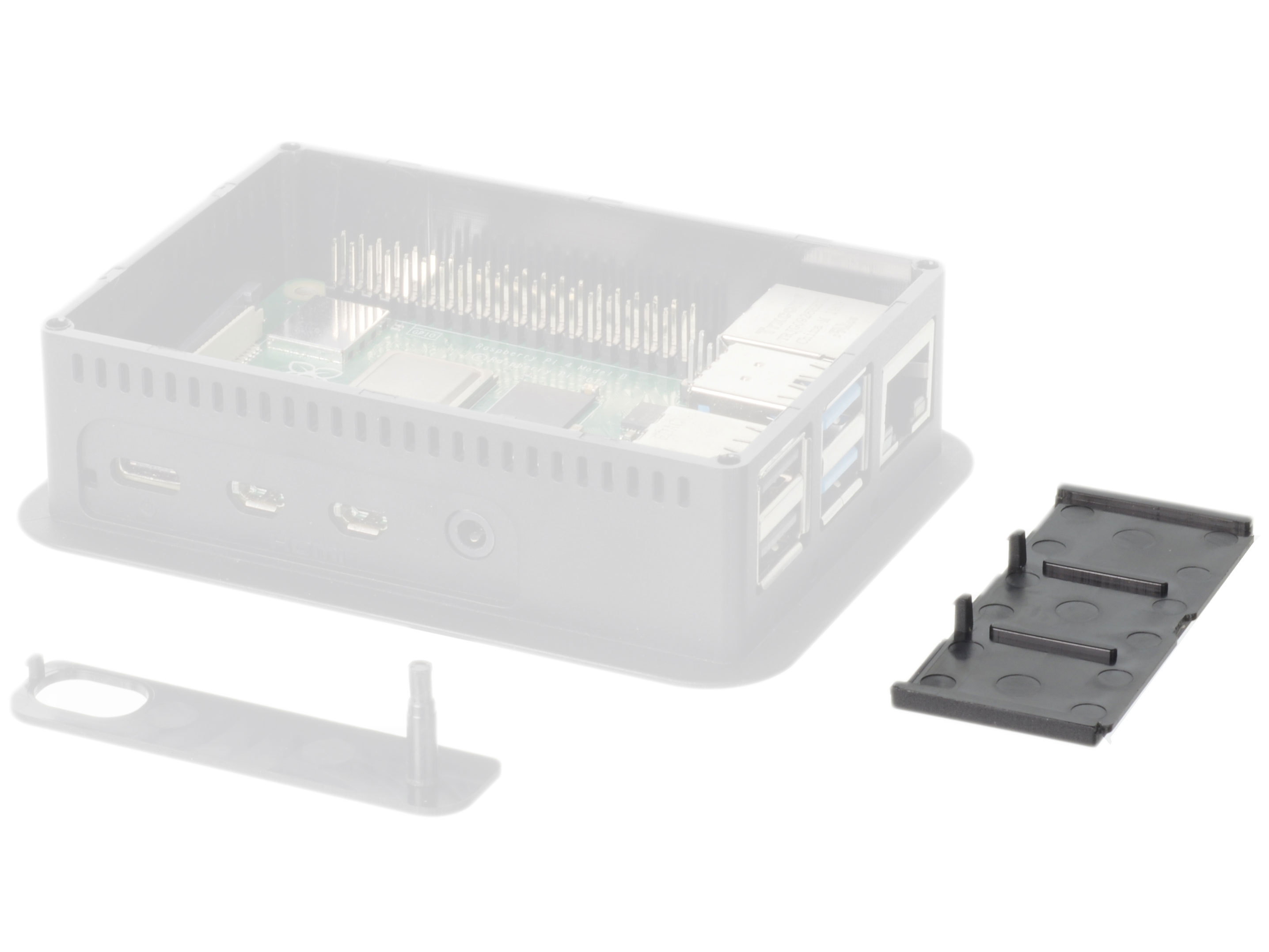 Teko - Couvrir les connecteurs Ethernet et USB dans les box Raspberry PI BLACK TEKO - RPI4-FP.9