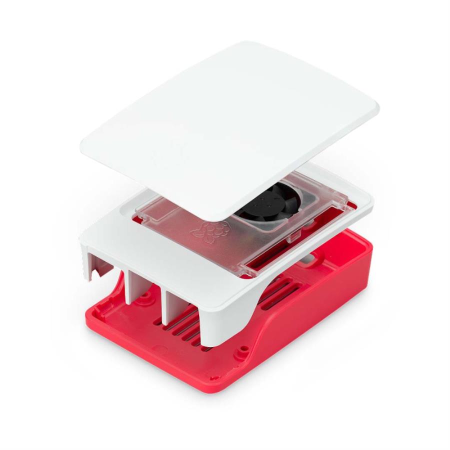 Raspberry Pi SC1159 - Raspberry Pi Case for Raspberry Pi 5 with heatsink in plastic - Red and White