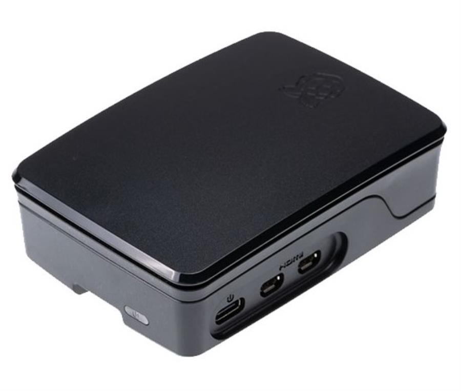 Raspberry Pi SC1160 - Caja en plástico para Raspberry PI 5 con ventilador - Negro y gris