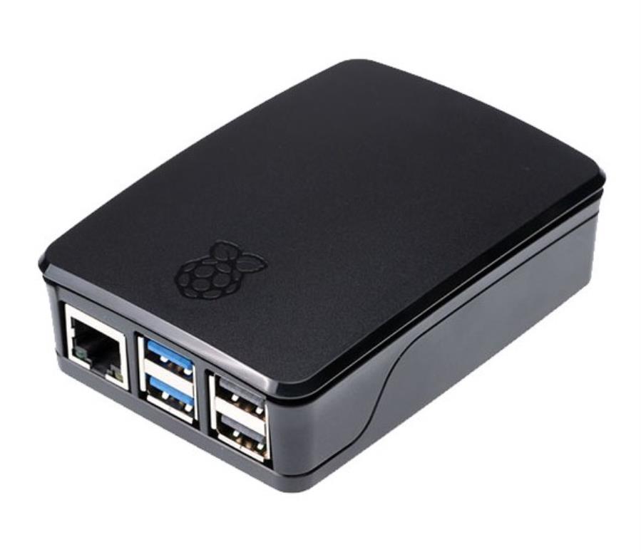 Raspberry Pi SC1160 - Caja en plástico para Raspberry PI 5 con ventilador - Negro y gris