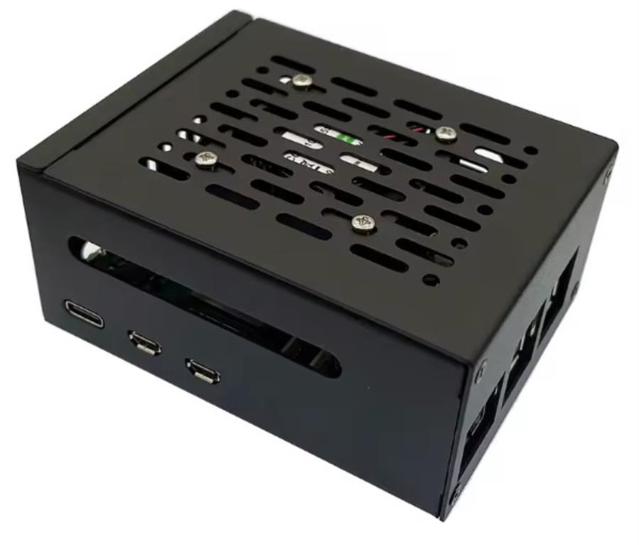 Caja en aluminio para Raspberry Pi 5 - Negra