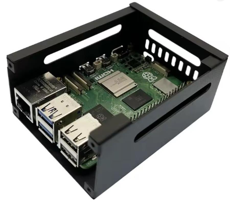 Caja en aluminio para Raspberry Pi 5 - Negra