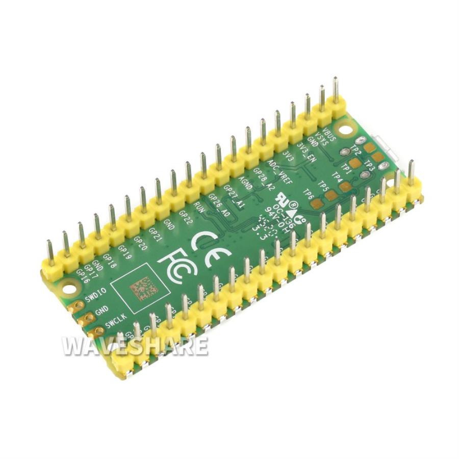 Waveshare Raspberry-Pi-Pico-M - Rasperry Pi Pico Microcontroller Module with Digital Interfaces and Soldered Pins in Monocolor - 19315