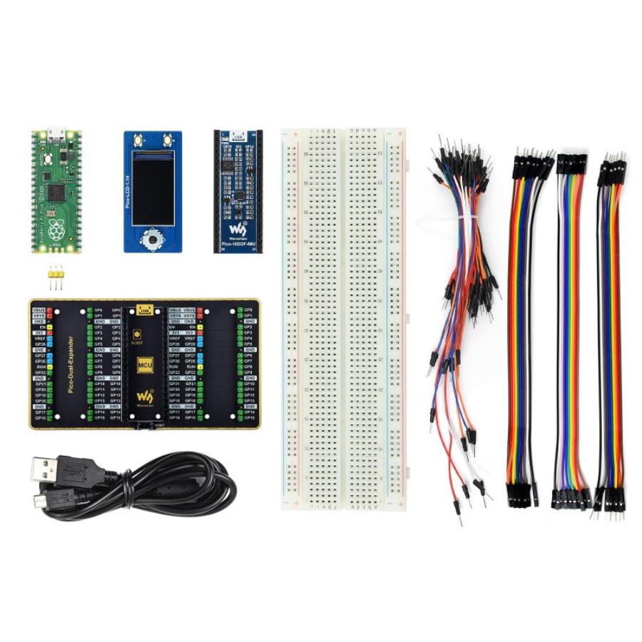 Waveshare Raspberry-Pi-Pico-Kit-B - Raspberry Pi Pico Kit B Evaluation Module - Pico + Color LCD + IMU + GPIO - 19439